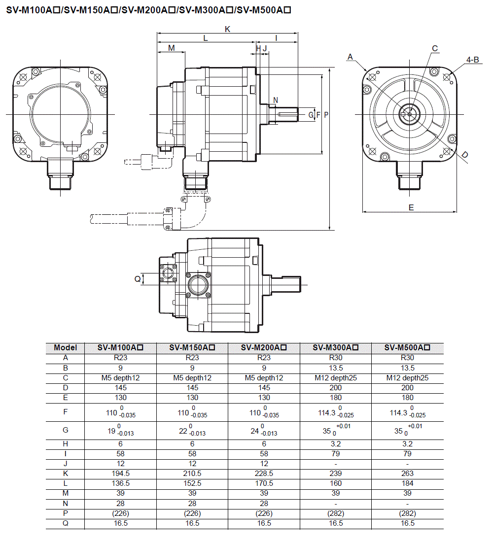 SV-M100/M150/M200/M300/M500 Dimension