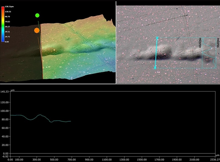 3D shape and profile measurement of a rough plating surface