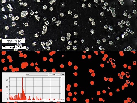 Measurement of the amount of corrosion on the plating (150x)