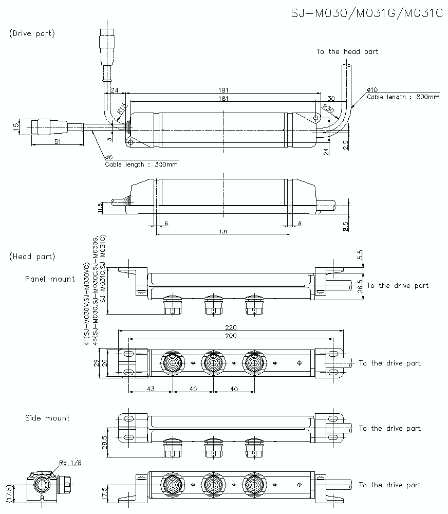SJ-M030/M031G/C Dimension