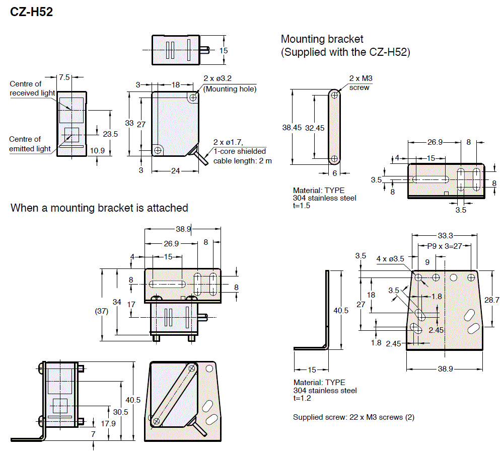 CZ-H52 Dimension