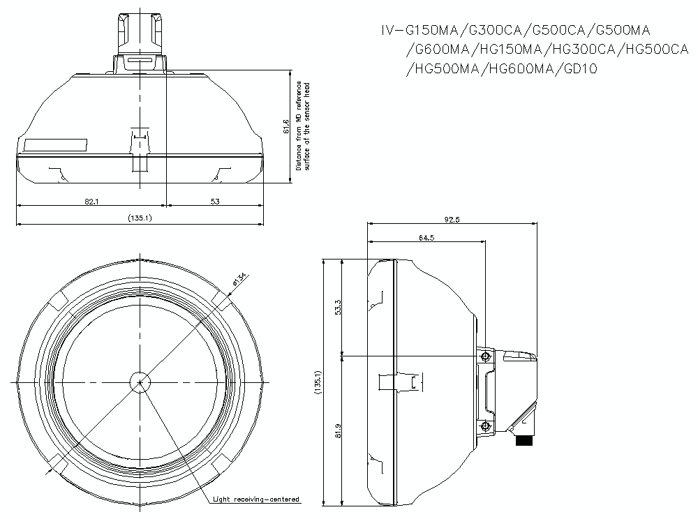 IV-G/HG/CAMERA/GD10 Dimension